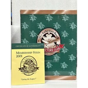Anheuser‎ Busch 2001 Members Only Budweiser Classic Stein CB17 Beer Stein Mug
